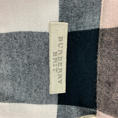 BURBERRY BRIT Size M Black Beige Plaid Cotton Long Sleeve Shirt