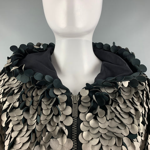 KARL LAGERFELD Taille M Veste à capuche en coton polyester noir argenté