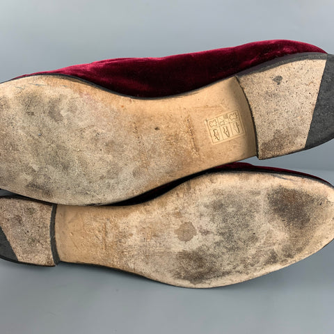 SUPERGLAMOUROUS Size 10 Burgundy Velvet Bow Loafers