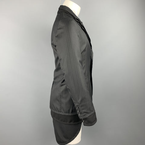 COMME des GARCONS HOMME PLUS Size S Black Mixed Fabrics Wool Blend Coat