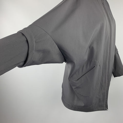 ZERO + MARIA CORNEJO Size 4 Black Nylon Blend Batwing Hooded Jacket
