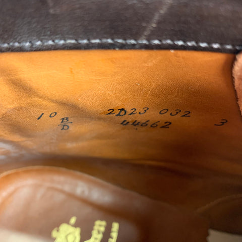 ALDEN Talla 10 Botines de cuero con punta de ala marrón 