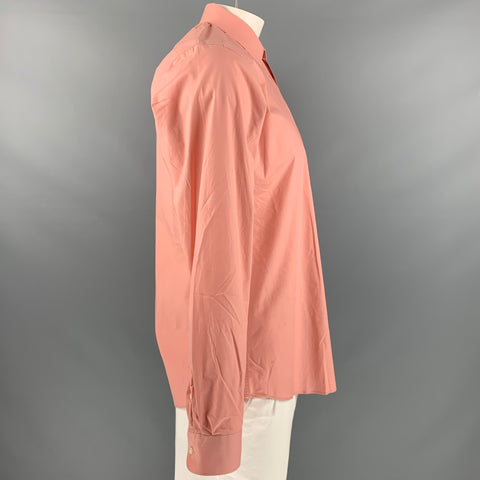 SCOTCH AND SODA Size XL Pink Cotton  Elastane Slim Fit Long Sleeve Shirt