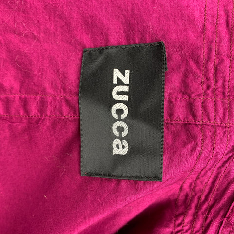 ZUCCA Taille M Blouse à crochets et boucles en coton à volants fuchsia