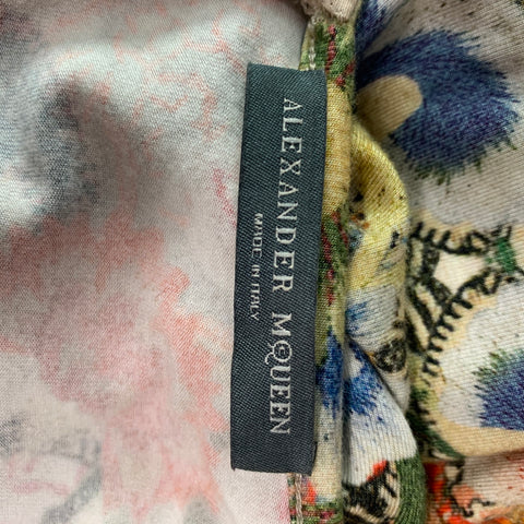 ALEXANDER MCQUEEN Size 6 Multi-Color Rayon Blend Floral Long Sleeve Dress