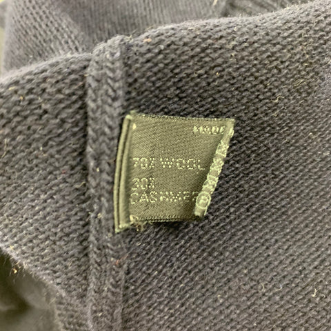 PRADA Size M Navy Wool Cashmere Buttoned Cardigan