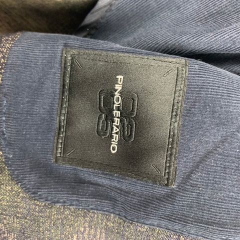 PINOLERARIO Talla 38 Abrigo deportivo con solapa de muesca de algodón y lino color carbón