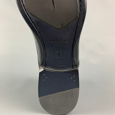 HARRYS OF LONDON Guy Taille 7 Bottines à Bout Cap en Cuir Verni Noir