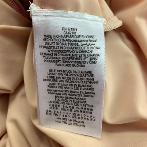 HERVE LEGER Vestido de un hombro fruncido en mezcla de nailon rosa talla M