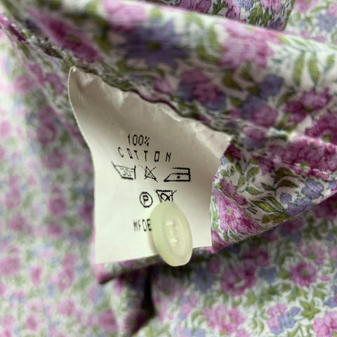 LIBERTY OF LONDON Size M Purple & Green Floral Cotton Long Sleeve Shirt