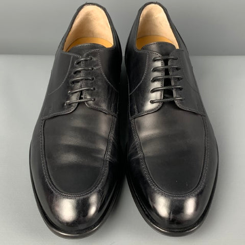 BALLY Size 6.5 Black Leather Lace Up Shoes