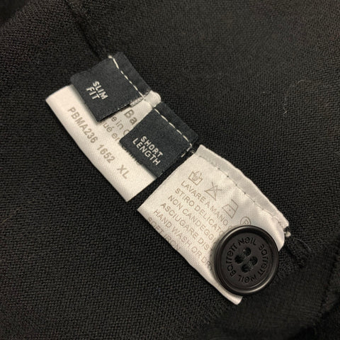 NEIL BARRETT Size XL Black Merino Wool V-Neck Cardigan