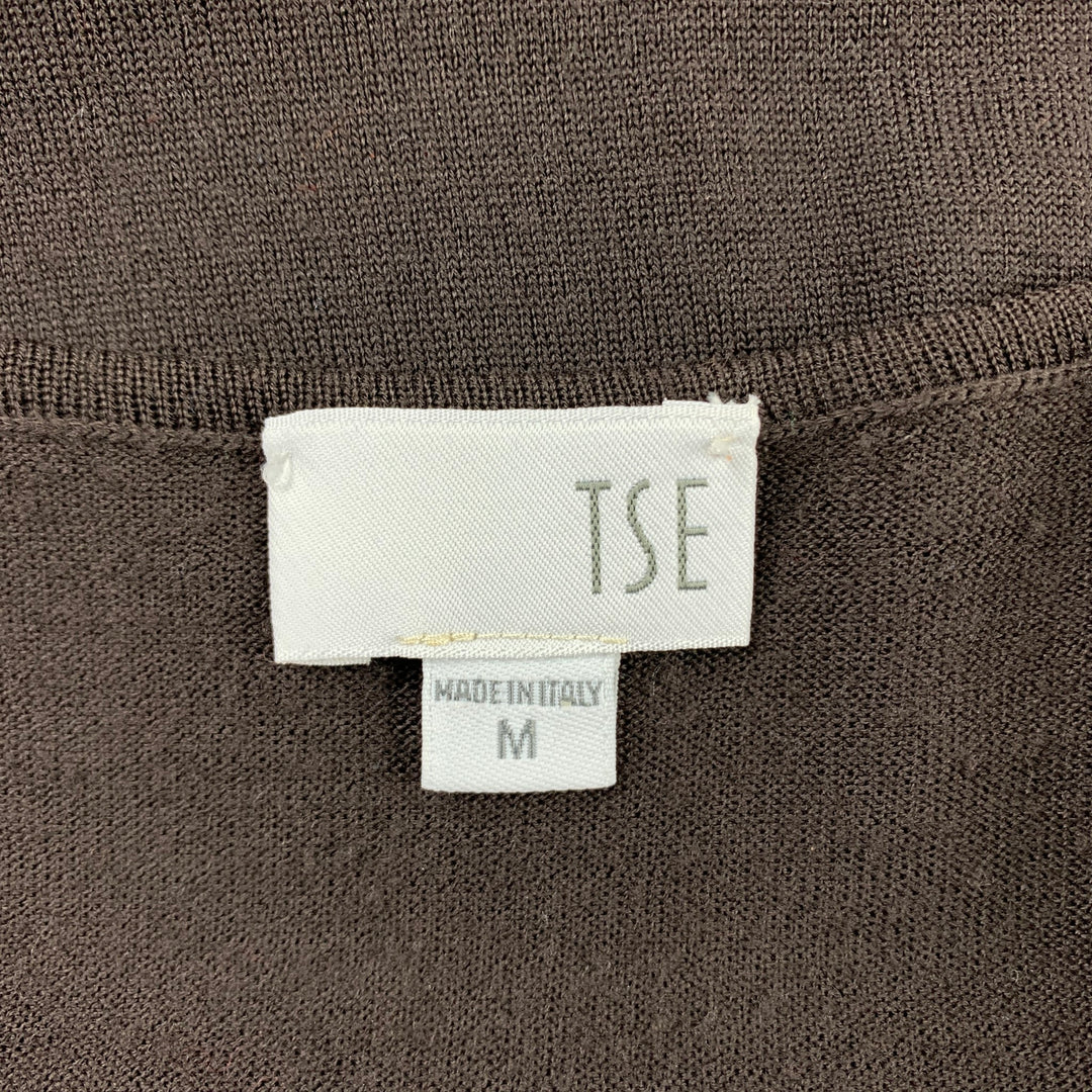 TSE Jersey de manga corta de lana de punto marrón talla M