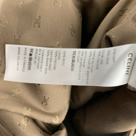 CELINE Size 2 Camel Pleated Wool Cropped Skirt Pants