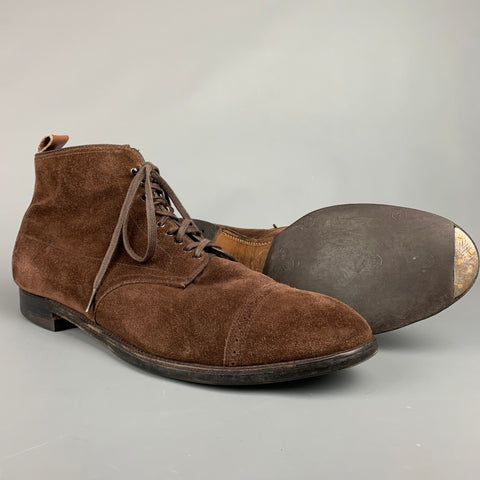 ALDEN 4196 Size 15 Brown Suede Leather Lace Up Boots