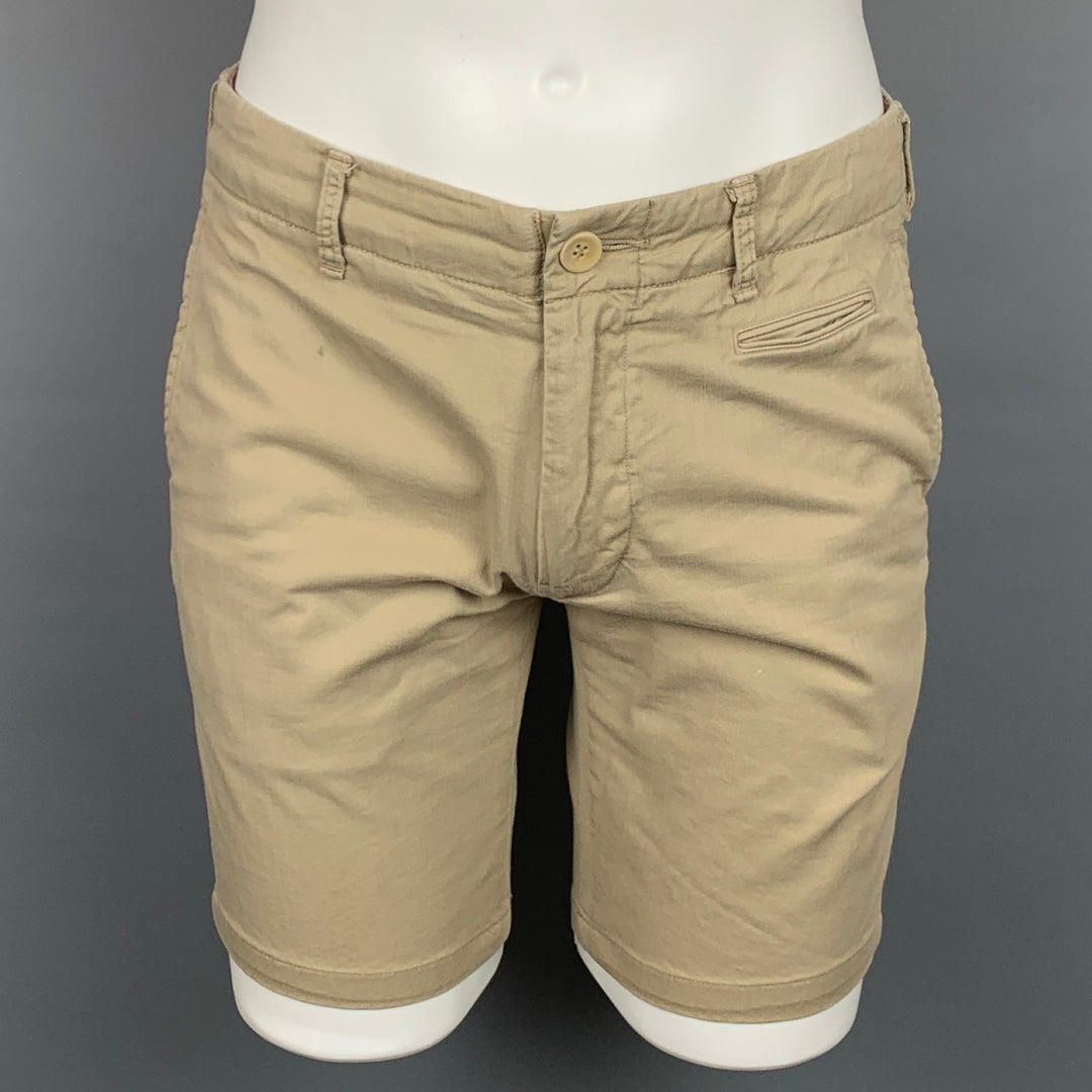 45rpm Size 30 Khaki Cotton Narrow Leg Shorts
