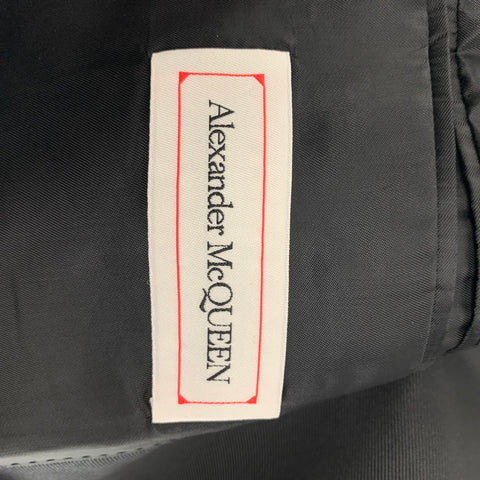 ALEXANDER MCQUEEN Size 38 Black Velvet Cotton Blend Sport Coat