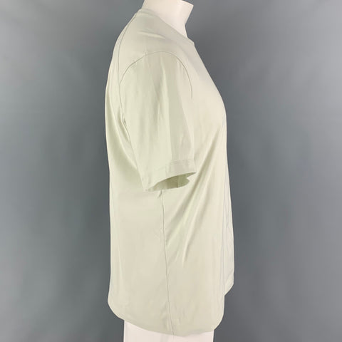 Y-3 Size L Natural Logo Cotton Crew-Neck T-shirt