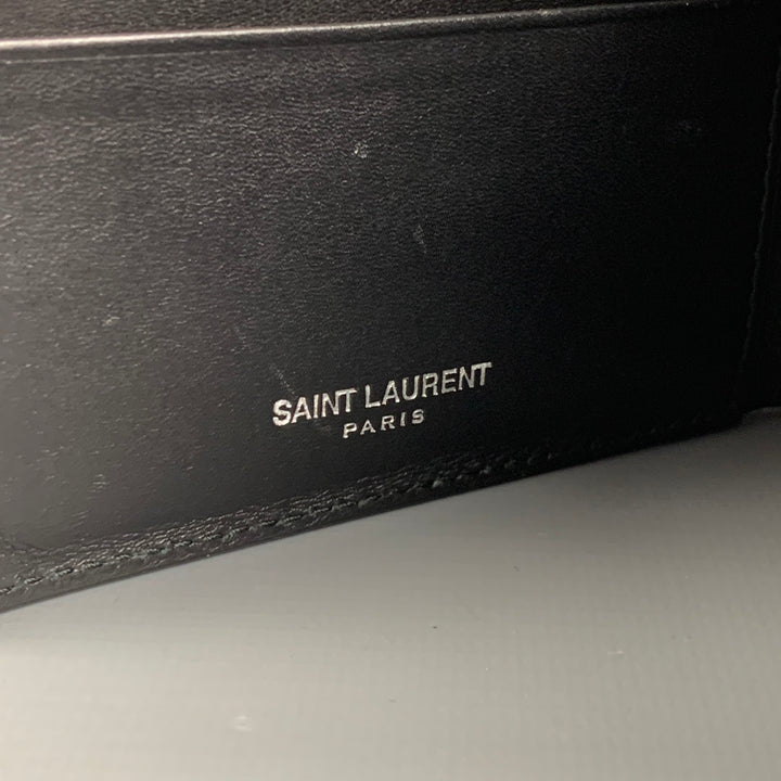 SAINT LAURENT Black & Silver Studded Leather Wallet