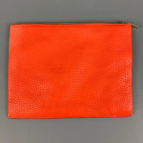 CALVIN KLEIN COLLECTION Sac pochette en cuir texturé orange