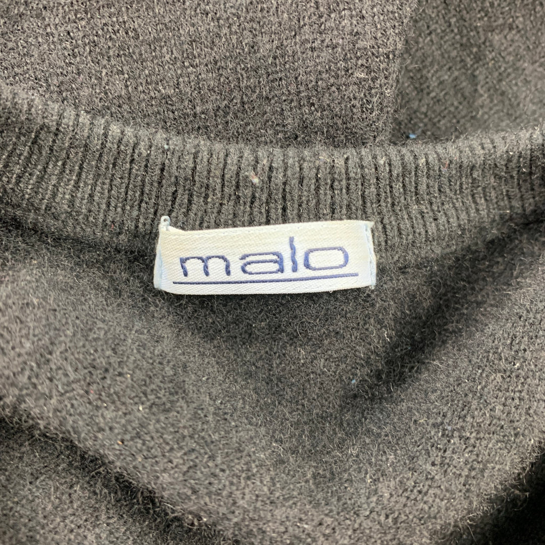 MALO Size L Black Cashmere Crew-Neck Pullover Sweater