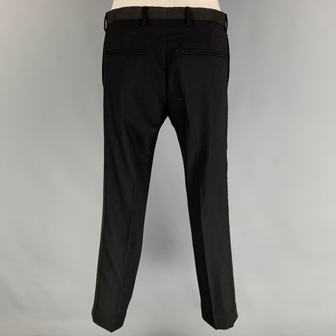 THE KOOPLES Size 36 Black Wool Peak Lapel Tuxedo Suit