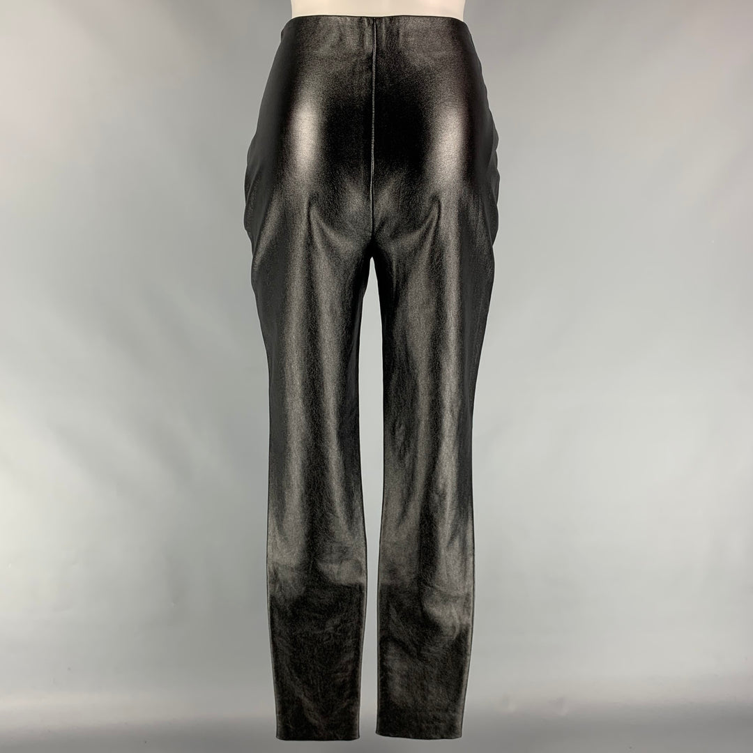 STAND STUDIO Size 4 Black Polyester Blend Faux Leather Leggings