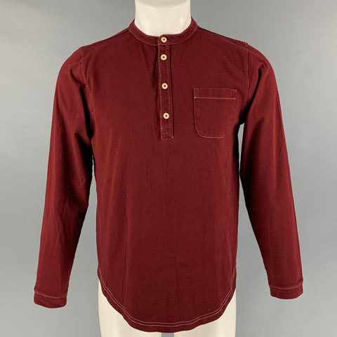 OLIVER SPENCER Taille M T-shirt Hanley en coton uni bordeaux