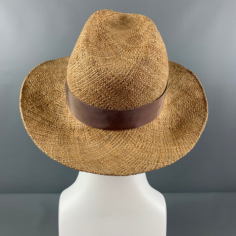 Vintage MAKINS Tan Straw Fedora Hat