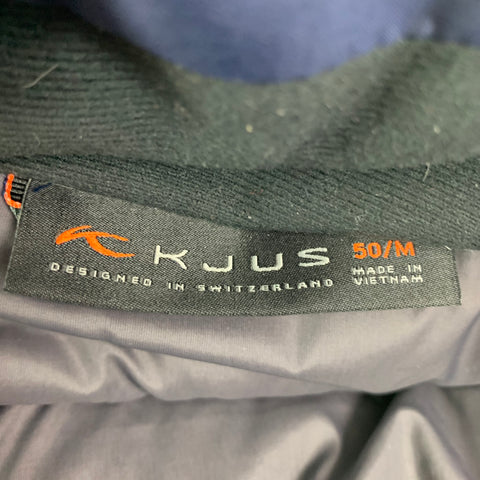 KJUS Size M Navy Grey Quilted Polyamide Zip Up Jacket