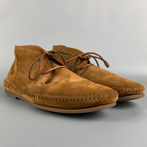 TOMAS MAIER Taille 8,5 Bottes du désert à lacets en cuir marron