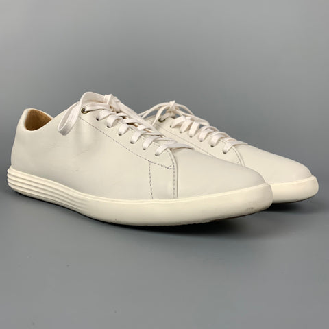 COLE HAAN Size 7.5 Light Gray Leather Low Top Sneakers
