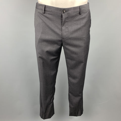PAUL SMITH Size 44 Charcoal Wool Notch Lapel Suit