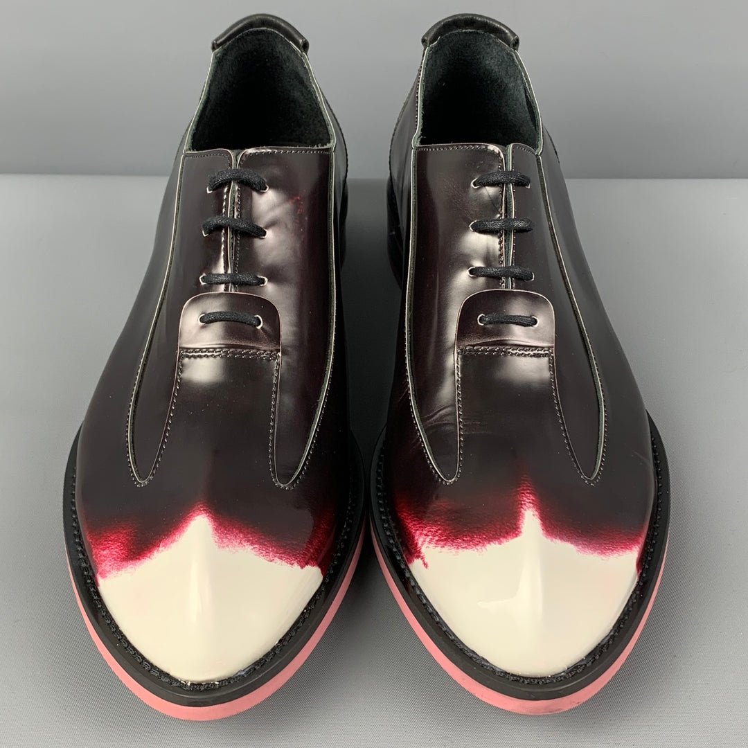 JOHN FLUEVOG Size 10 Brown Pink Cream Ombre Leather Wingtip Lace Up Shoes