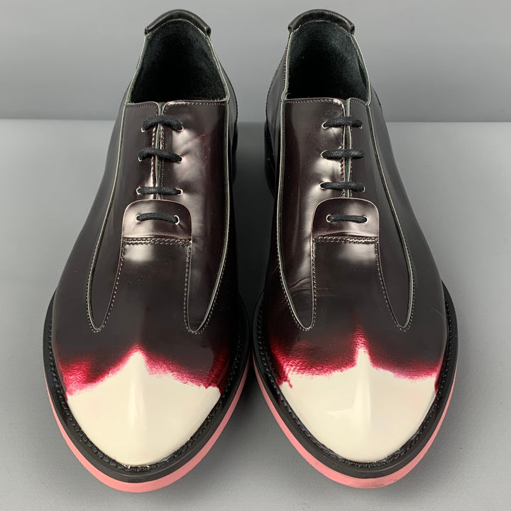 JOHN FLUEVOG Size 10 Brown Pink Cream Ombre Leather Wingtip Lace Up Shoes