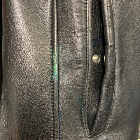 EMPORIO ARMANI Size 36 Black Leather Biker Jacket