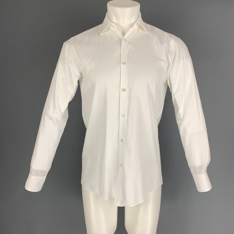 HUGO BOSS Size S White Cotton Slim Fit Long Sleeve Shirt