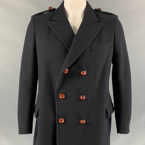 BAND OF OUTSIDERS Size 42 Navy Wool / Nylon Double Breasted Coat