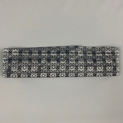 Vintage GIANNI VERSACE Navy Silver Baroque Silk Cummerbund