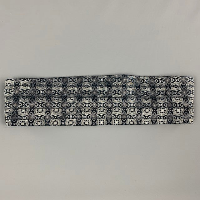 Vintage GIANNI VERSACE Navy Silver Baroque Silk Cummerbund
