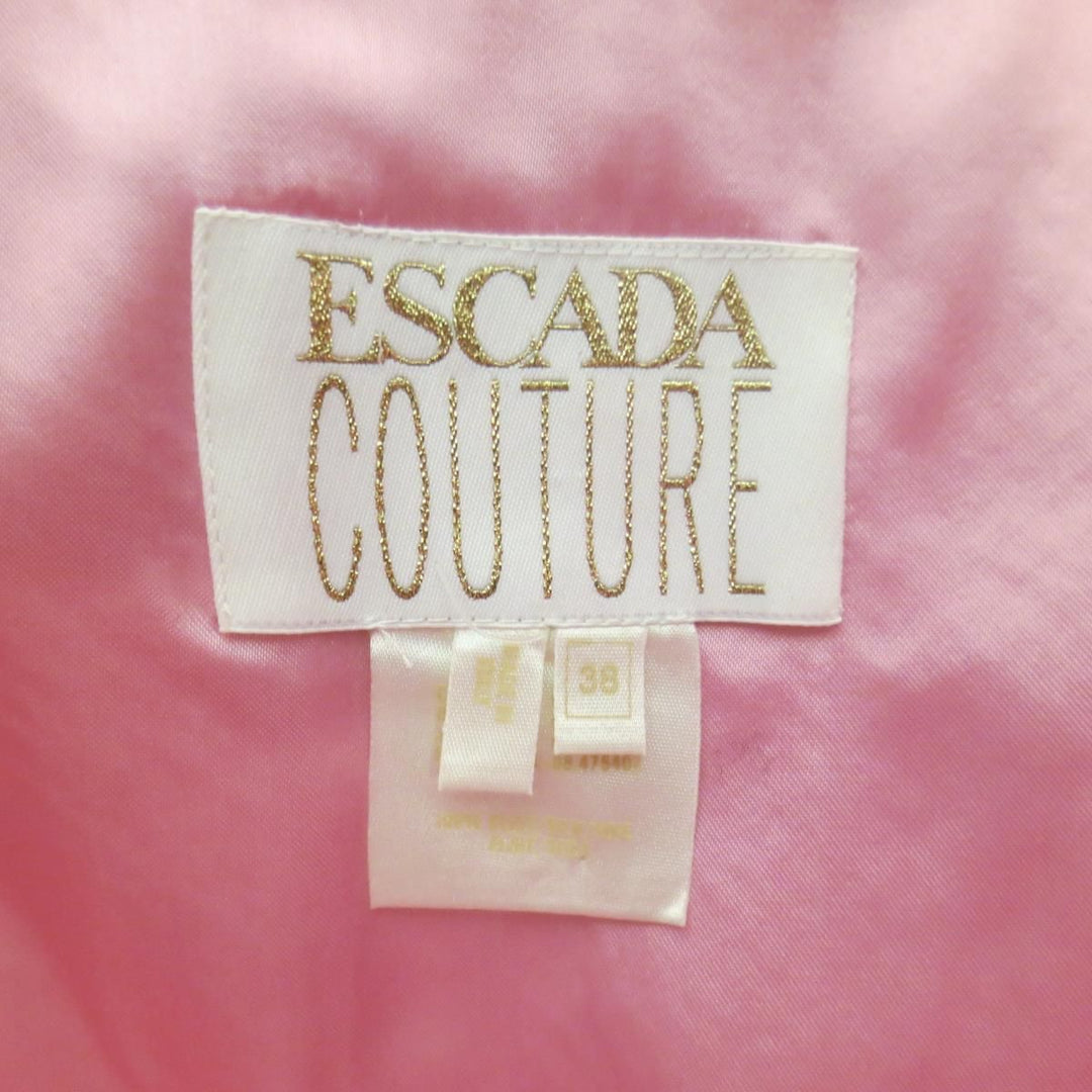 ESCADA COUTURE Taille 8 Robe de soirée en soie rose buste plissé avec breloque dorée