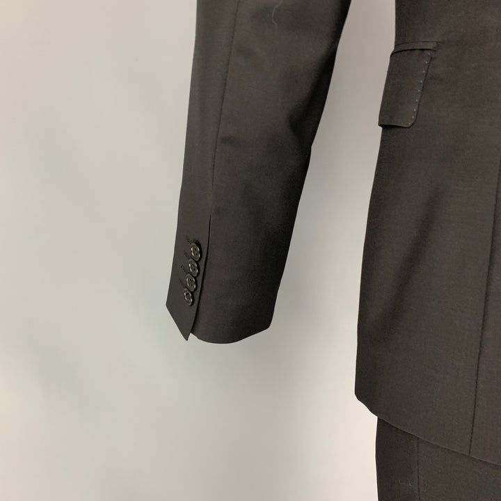 JOHN VARVATOS Hampton Size 38 Black Wool / Mohair Single Breasted Notch Lapel Suit