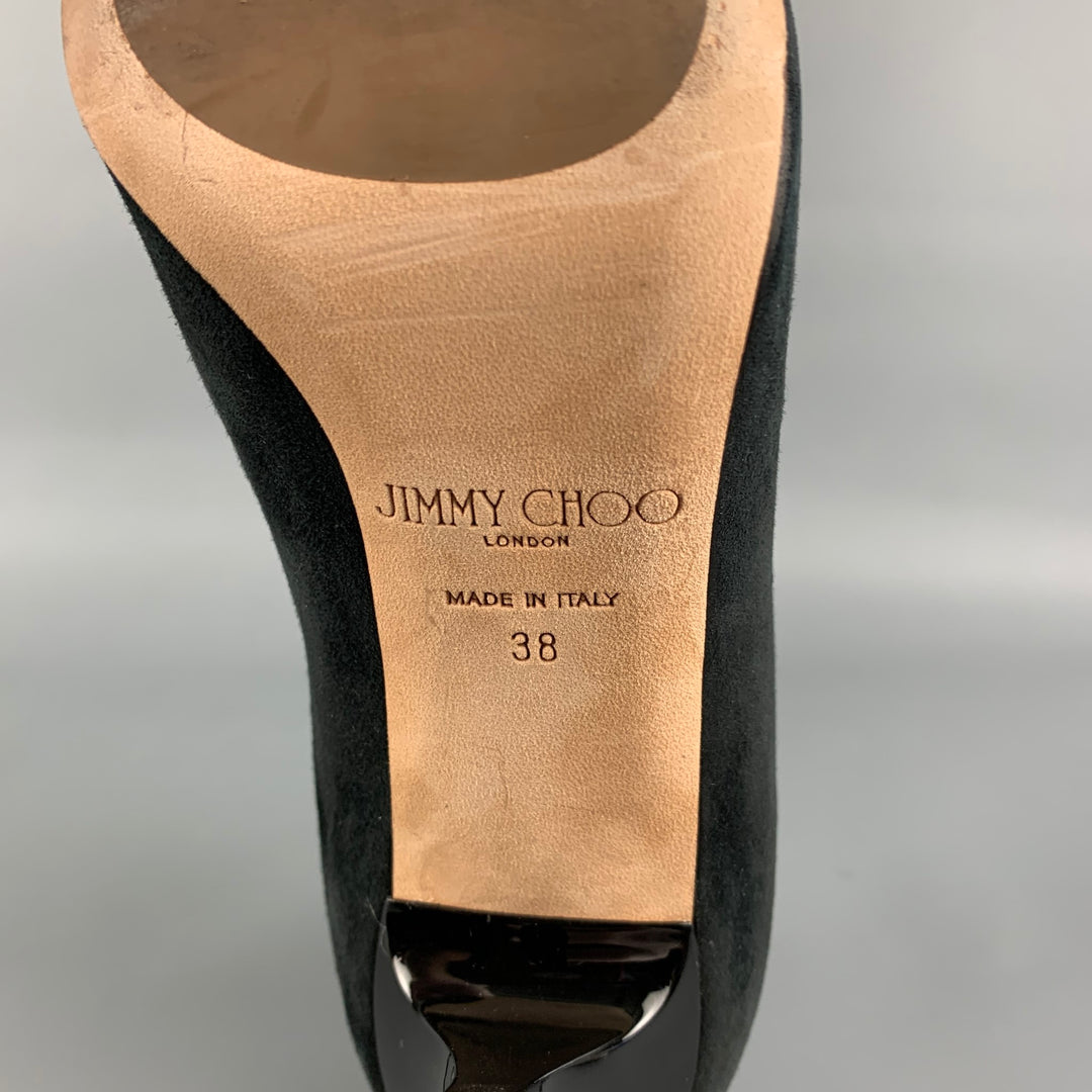 JIMMY CHOO Size 8 Black Suede Ankle Boots