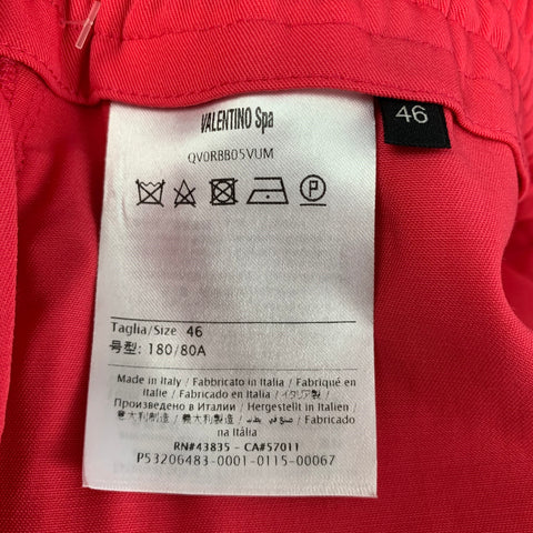 VALENTINO Size 30 Coral Wool Elastic Waistband Casual Pants
