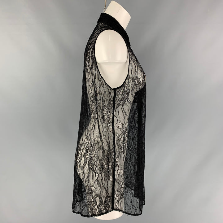 EQUIPMENT Size M Black Lace Sleeveless Top