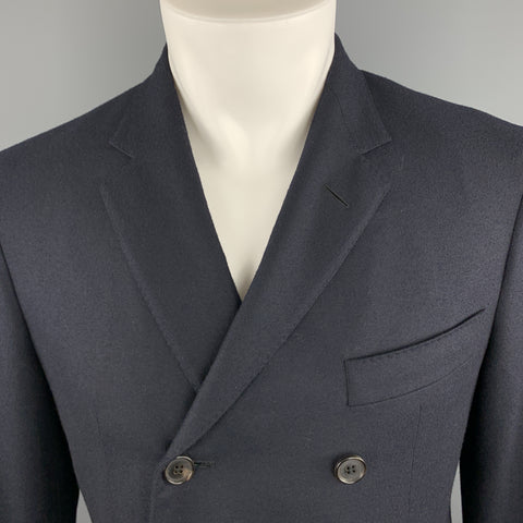 BLACK FLEECE Size 38 Navy Wool Double Breasted Notch Lapel Sport Coat