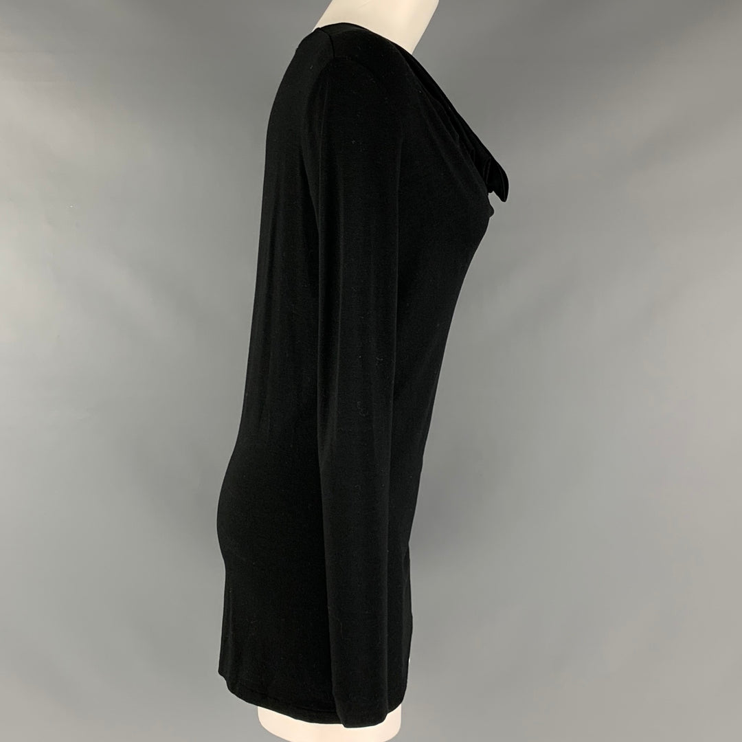 RALPH LAUREN Size S Black Viscose  Elastane Long Sleeve Pullover