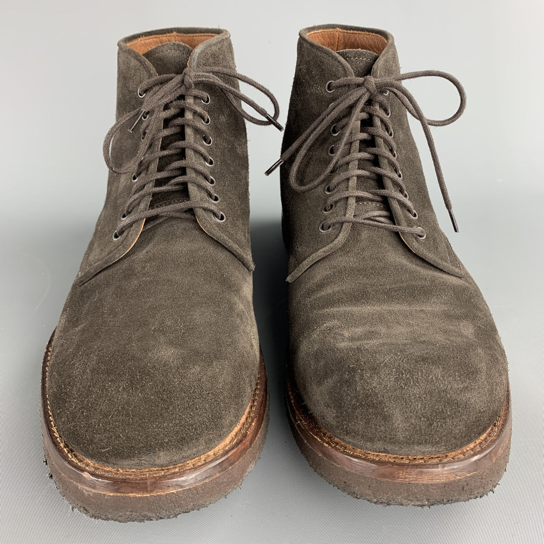 BROOKS BROTHERS Size 9.5 Brown Lace Up Ankle Boots