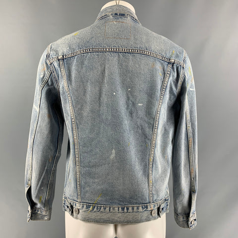 LEVI STRAUSS  Size M Blue Paint Splatter Cotton Denim Jacket