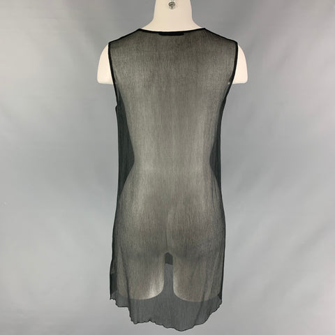PORTS 1961 Taille S Gris Soie Voir à travers le haut sans manches